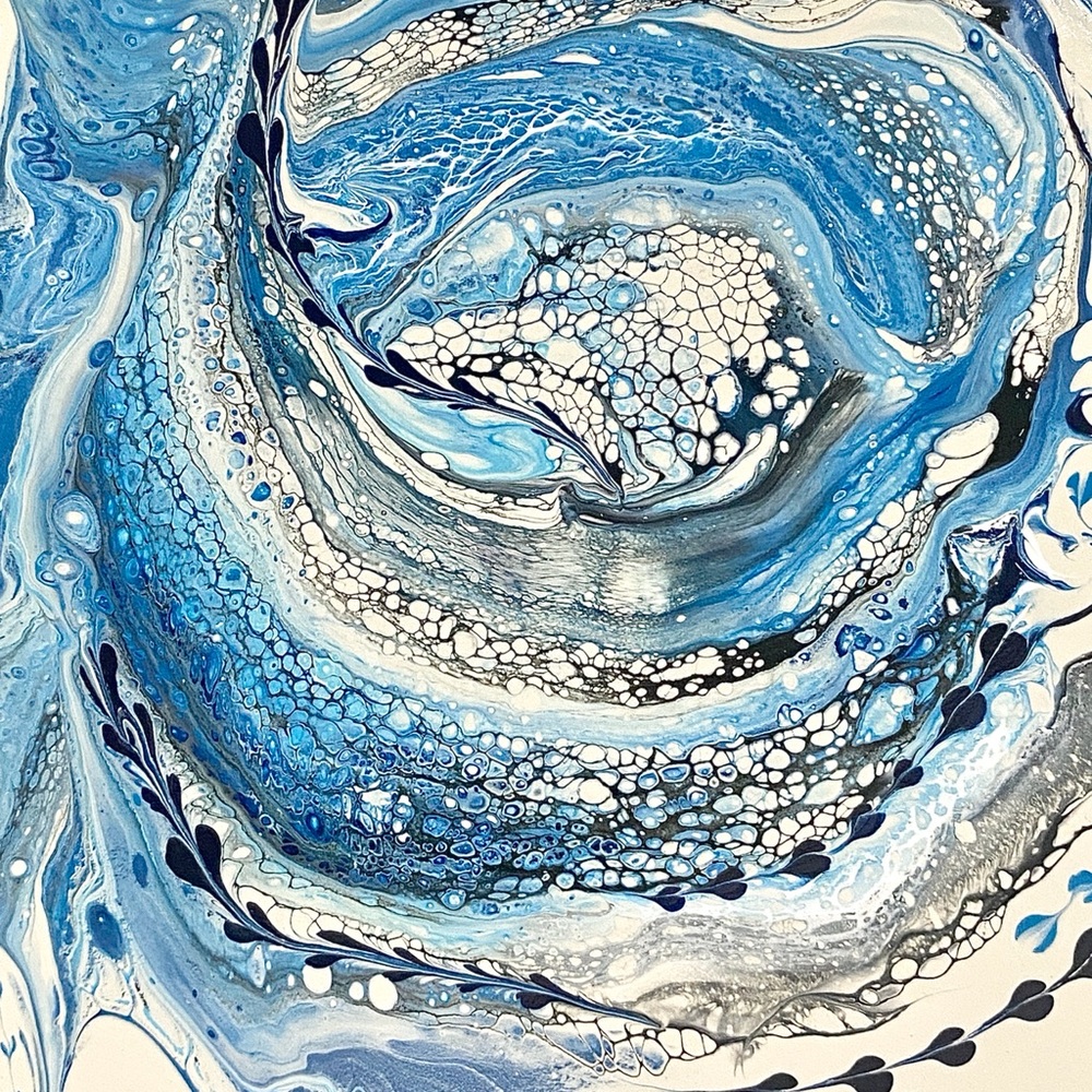 Original Acrylic Abstract Art 6”x6” Ceramic Tile - Picture 10 of 10